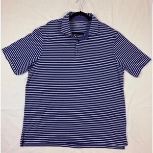 Jim Nantz Men’s Vineyard Vines Blue Striped Golf Polo - XL